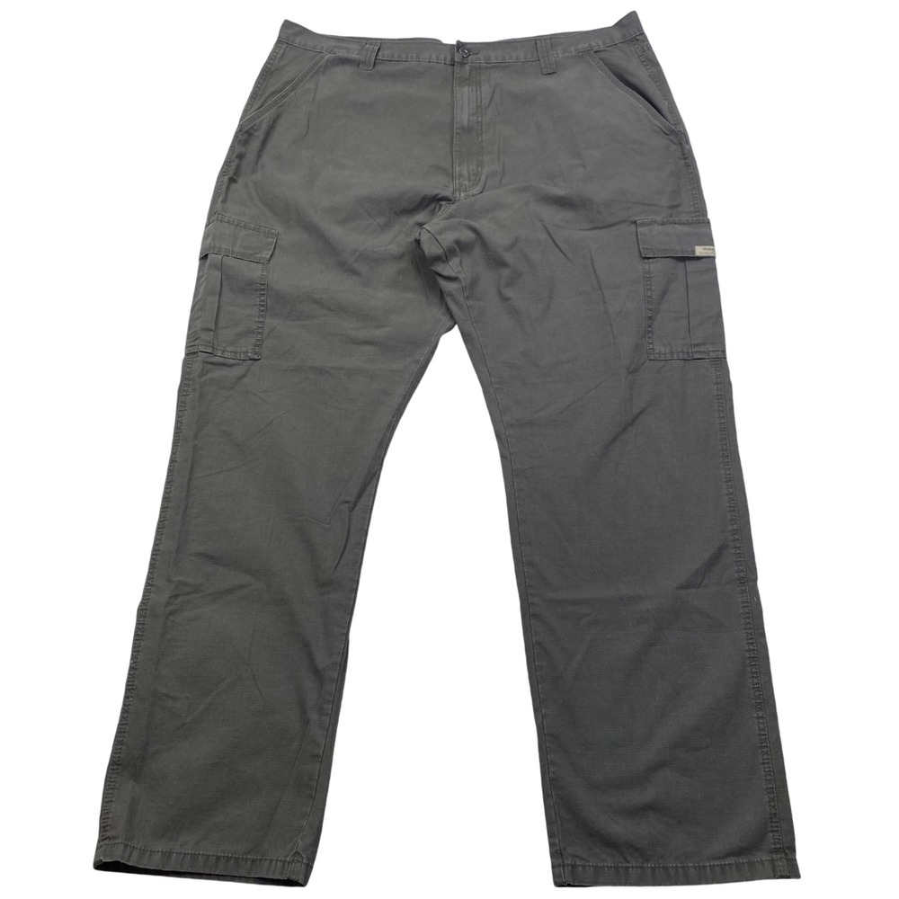 Wrangler Rip-Stop Cargo Pants Mens 42x32 Gray Relaxed Fit Tech Pocket 70L3WOD